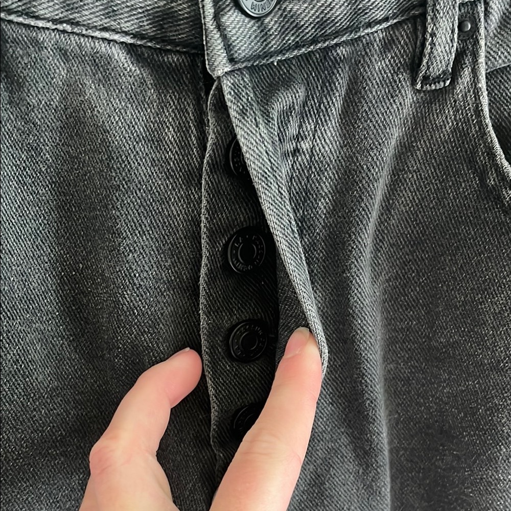 PacSun Black High-Rise Straight Distressed Jeans - Picture 4 of 8